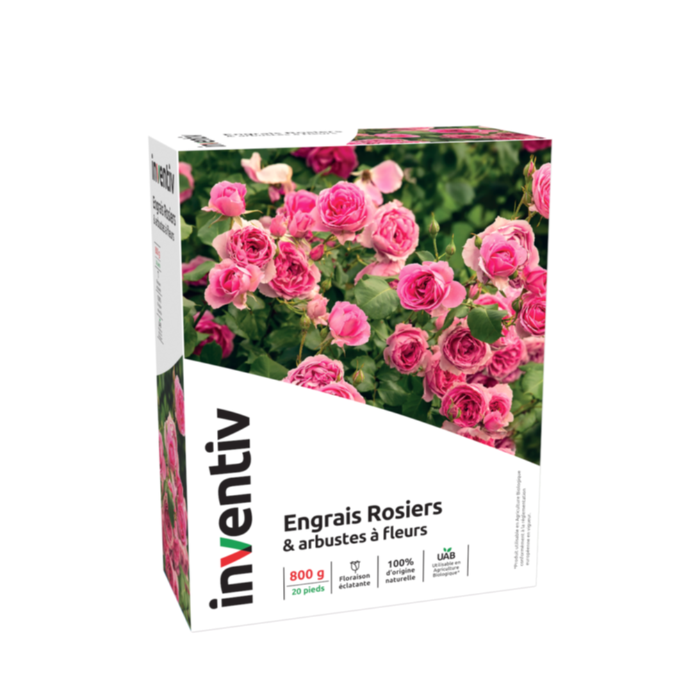 Engrais Rosiers & arbustes à fleurs 800 gr - INVENTIV