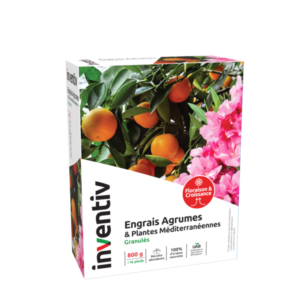 Engrais Agrumes & Plantes méditerranéennes 800gr - INVENTIV