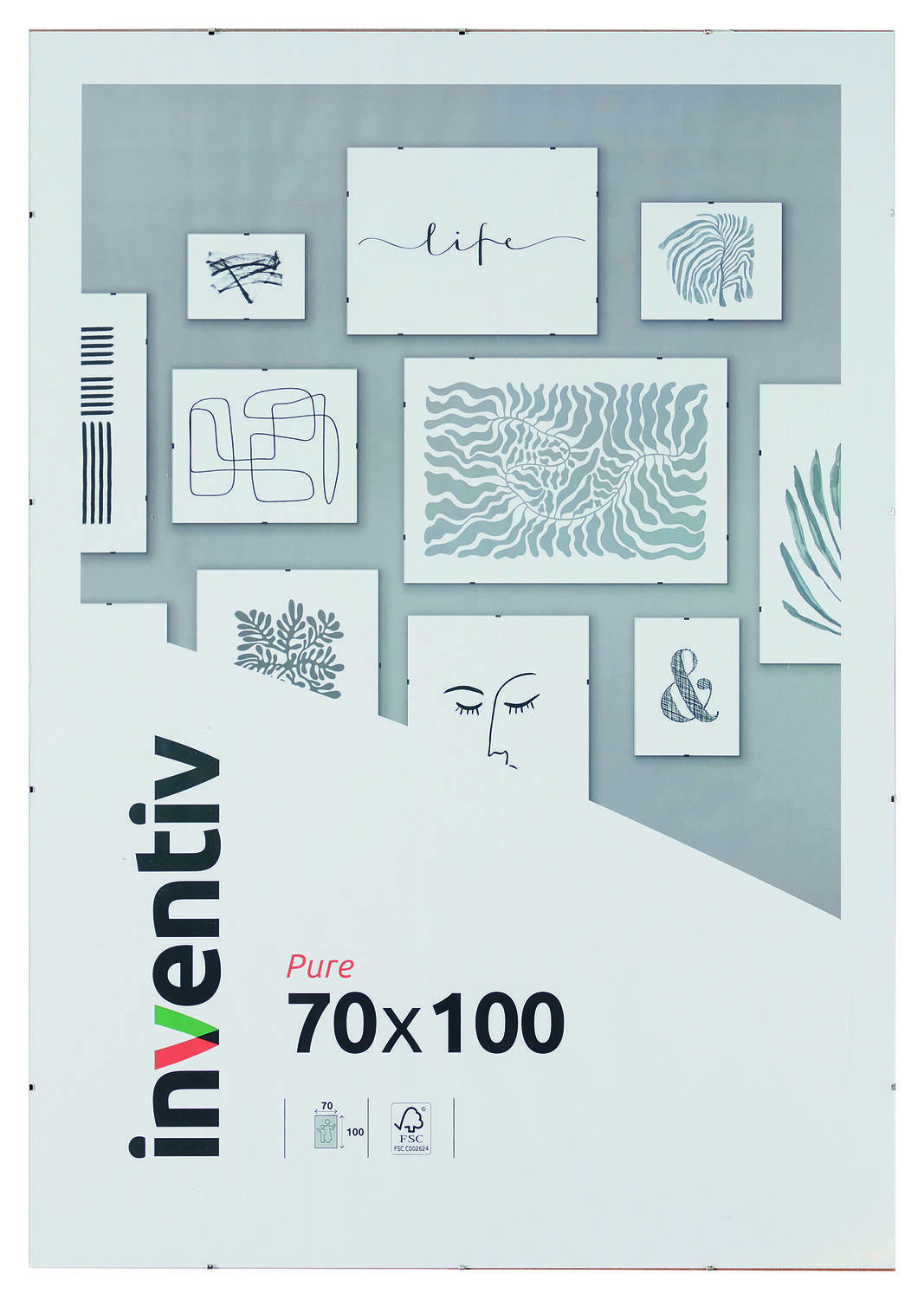 Cadre sous-verre Face Plexiglass 70x100cm - INVENTIV