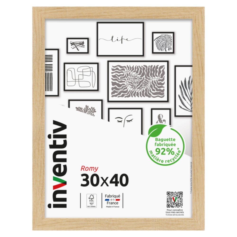 Cadre photo Romy 30 x 40 cm bois - INVENTIV