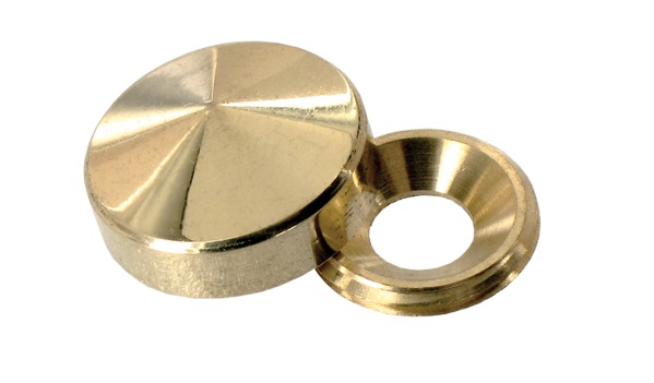 4 cache vis d12mm laiton poli - INVENTIV