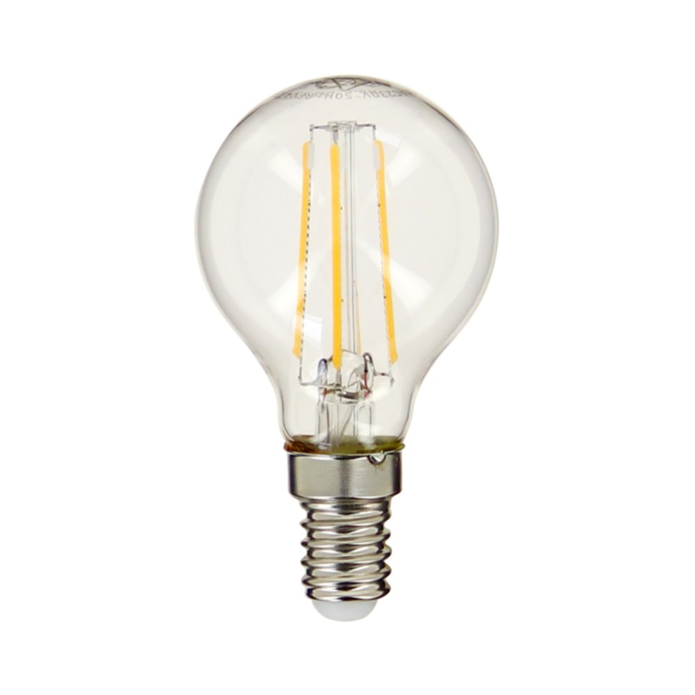 3 ampoules Filament LED P45 Transparent E14 470Lm 40W 2700K Blanc chaud - INVENTIV
