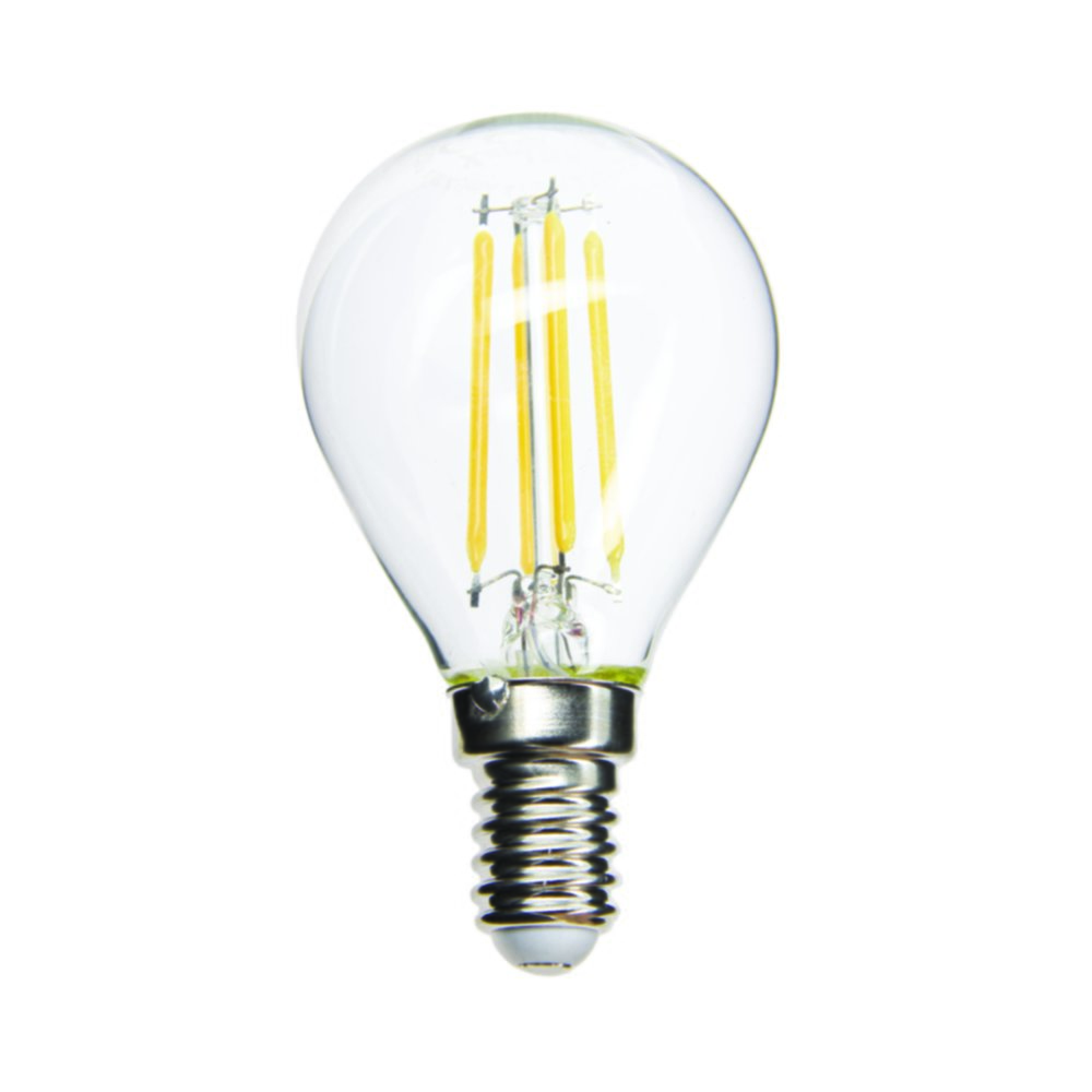 3 ampoules Filament LED P45 Transparent E14 470lm 40W 4000K Blanc neutre - INVENTIV