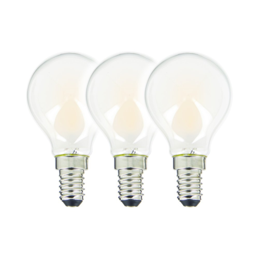 3 ampoules Filament LED P45 Opaque E27 470Lm 40W 4000K Blanc neutre - INVENTIV