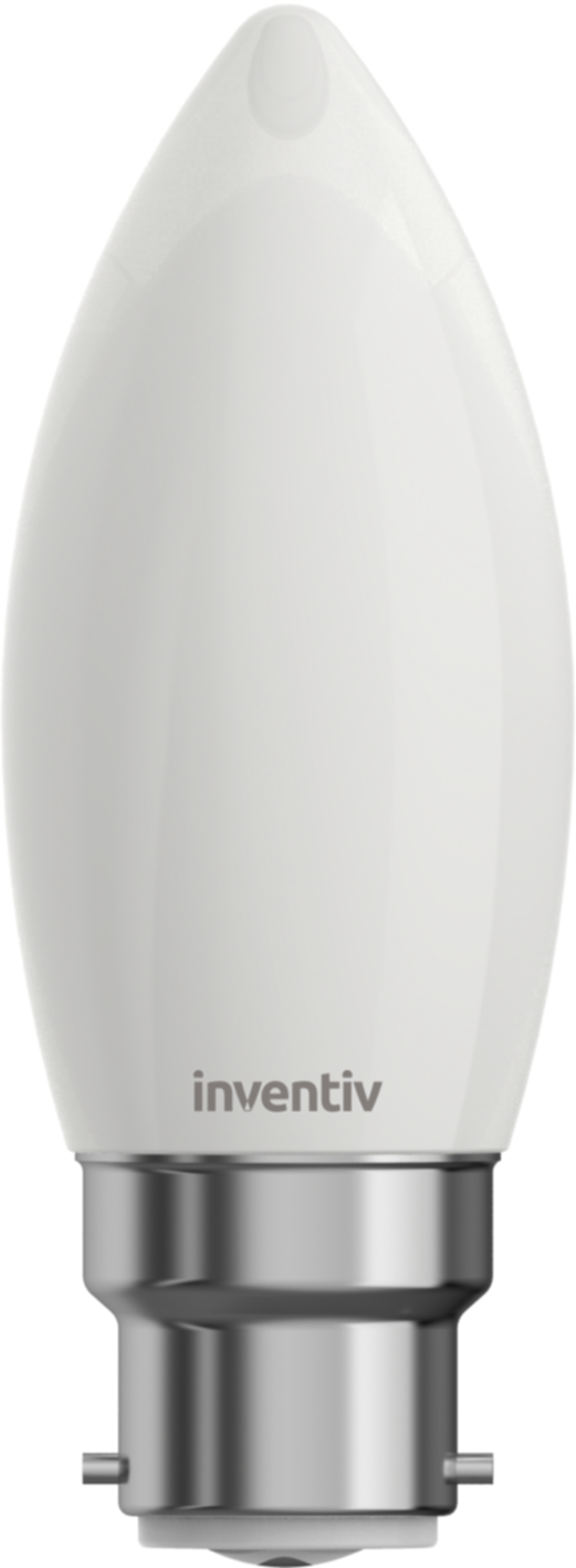 Ampoule Filament LED Flamme Opaque culot B22 470Lm 40W 4000K Blanc neutre - INVENTIV