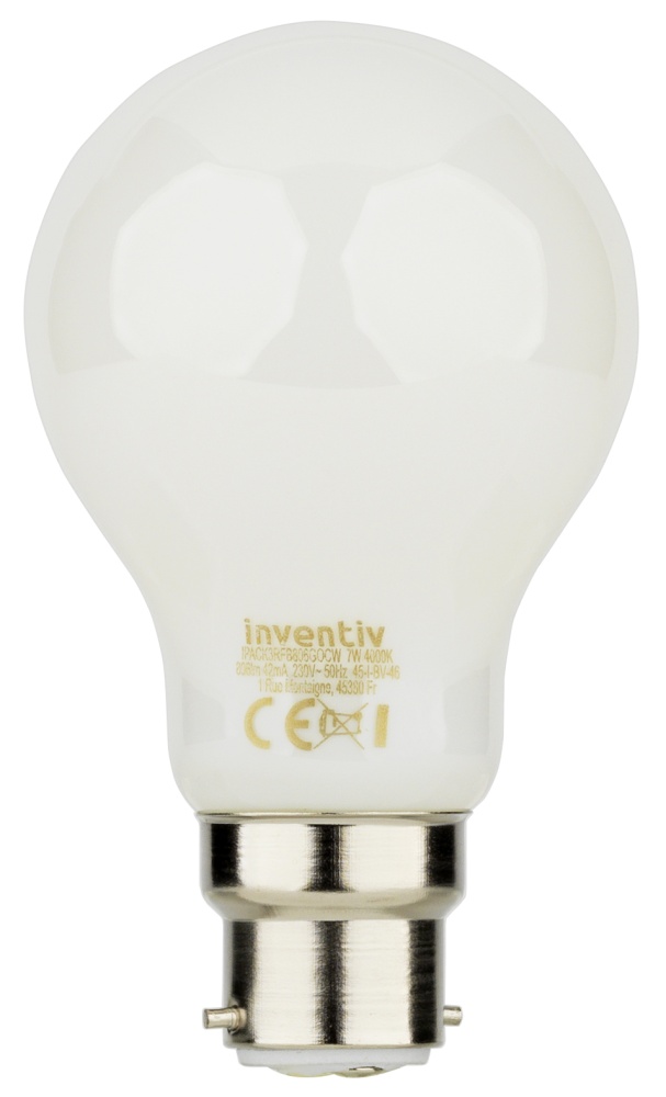 3 Ampoules Filament LED A60 B22 806lm 4000K Blanc neutre - INVENTIV