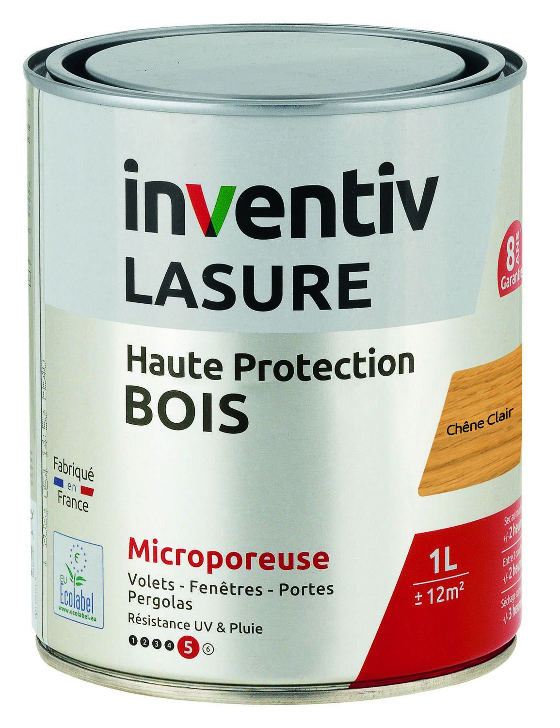 Lasure 8 ans chêne clair 1 L - INVENTIV
