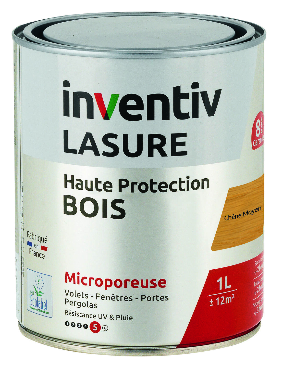 Lasure 8 ans chêne moyen 1 L - INVENTIV