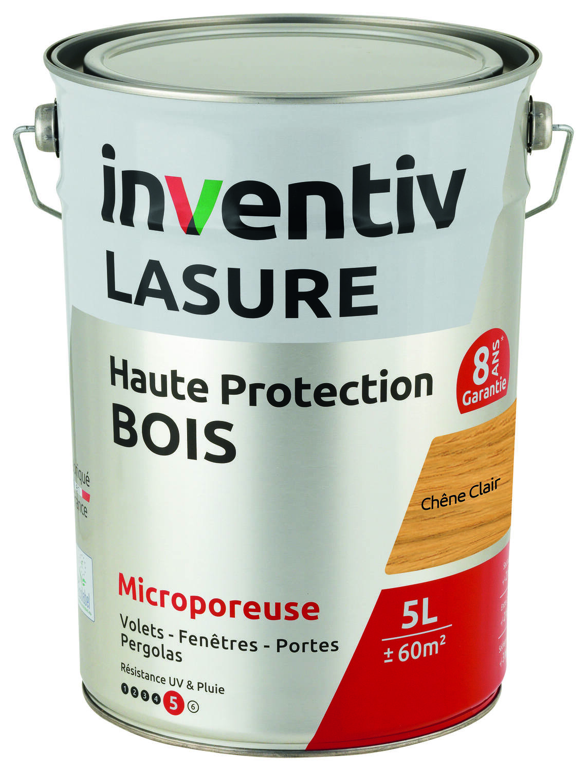 Lasure 8 ans Chêne Clair 5L - INVENTIV