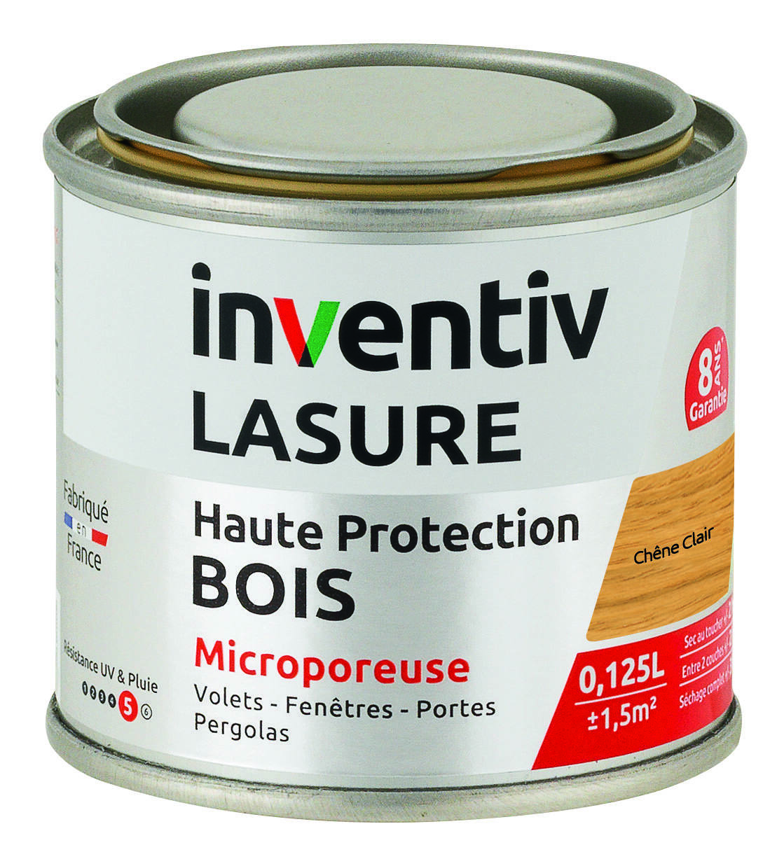 Lasure 8 ans chêne clair 0,125 L - INVENTIV