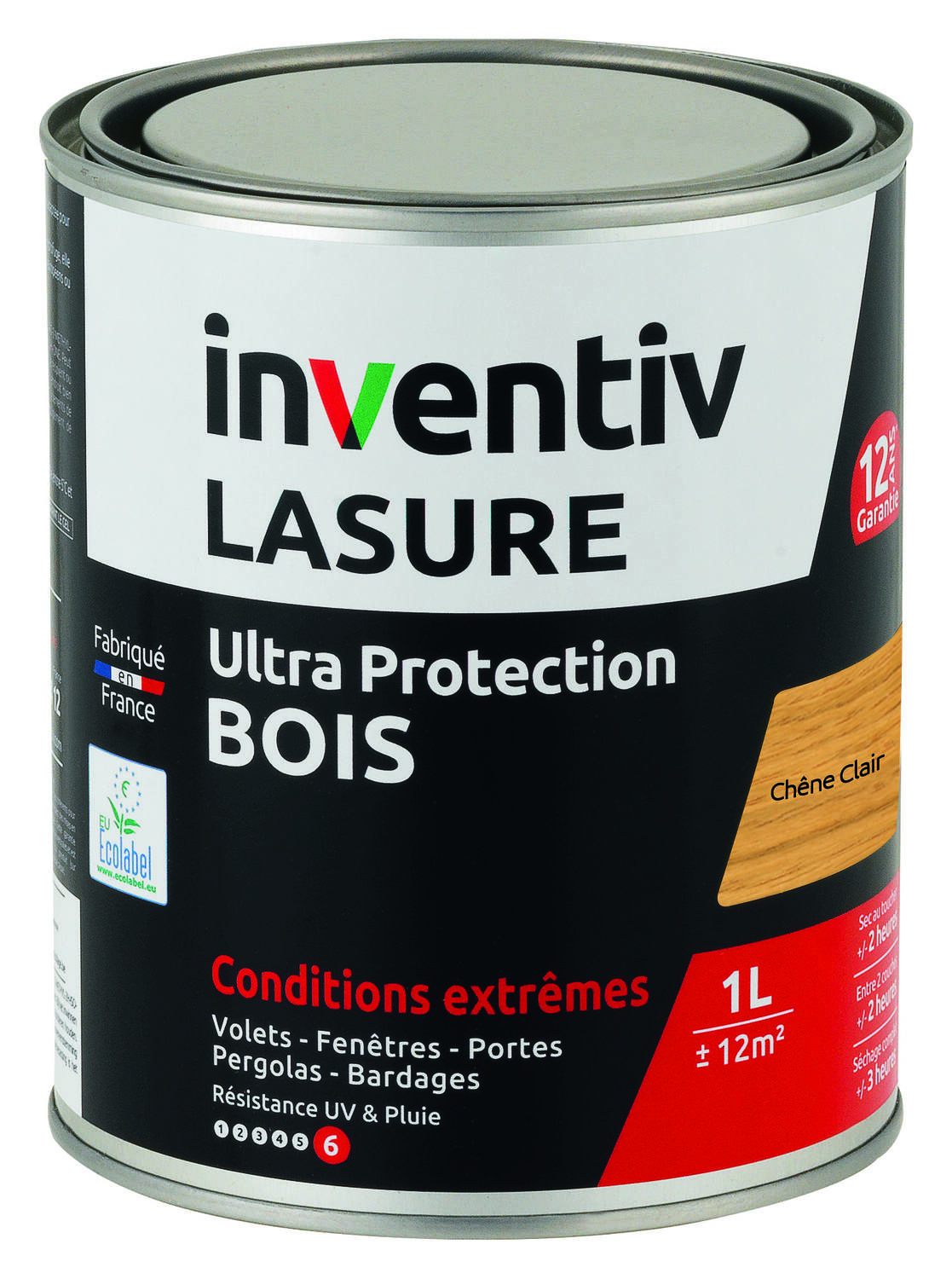 Lasure 12 ans chêne clair 1 L - INVENTIV