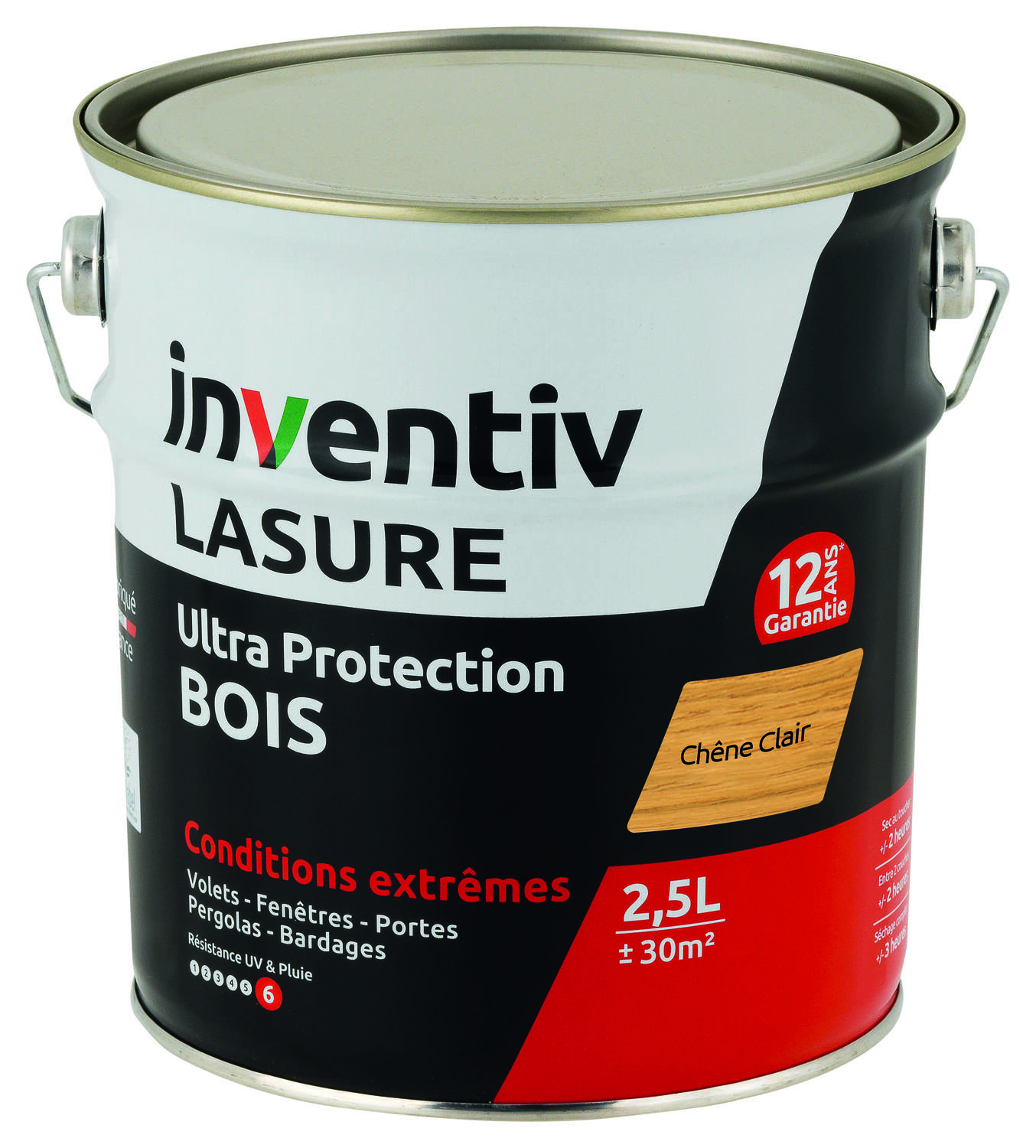 Lasure 12 ans chêne clair 2,5 L - INVENTIV
