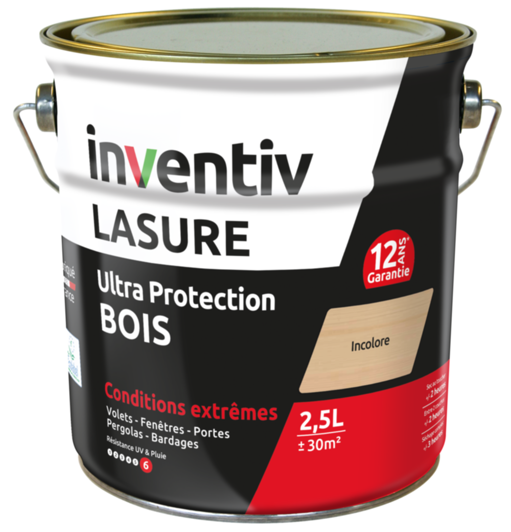 Lasure 12 ans Chêne Doré 2,5L - INVENTIV