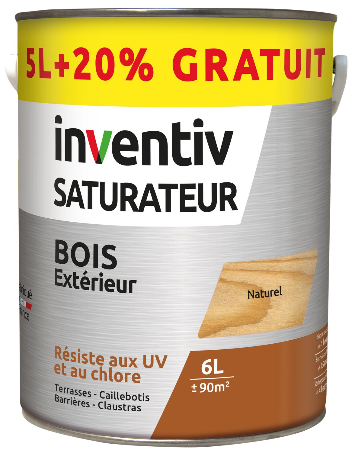 Saturateur terrasse bois incolore 5 L+20% - INVENTIV