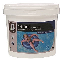 Galet de 250gr Chlore traitement régulier piscine 5kg - B HOME