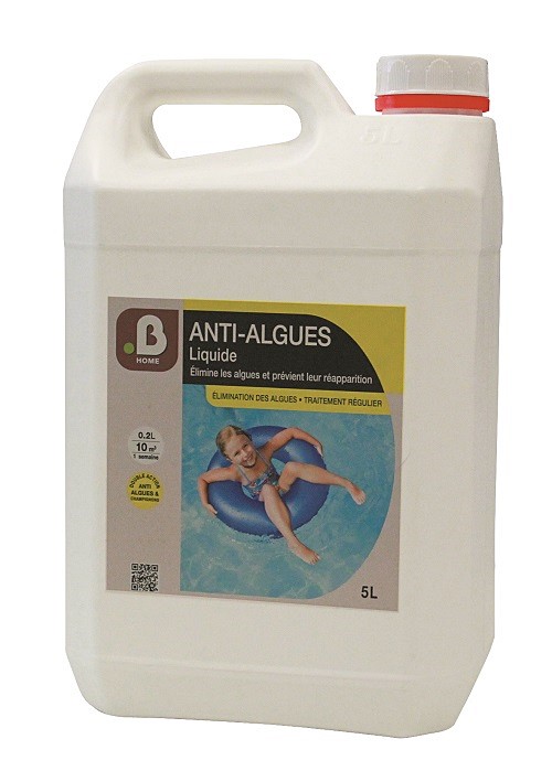Traitement piscine anti-algues concentré 5L - B HOME