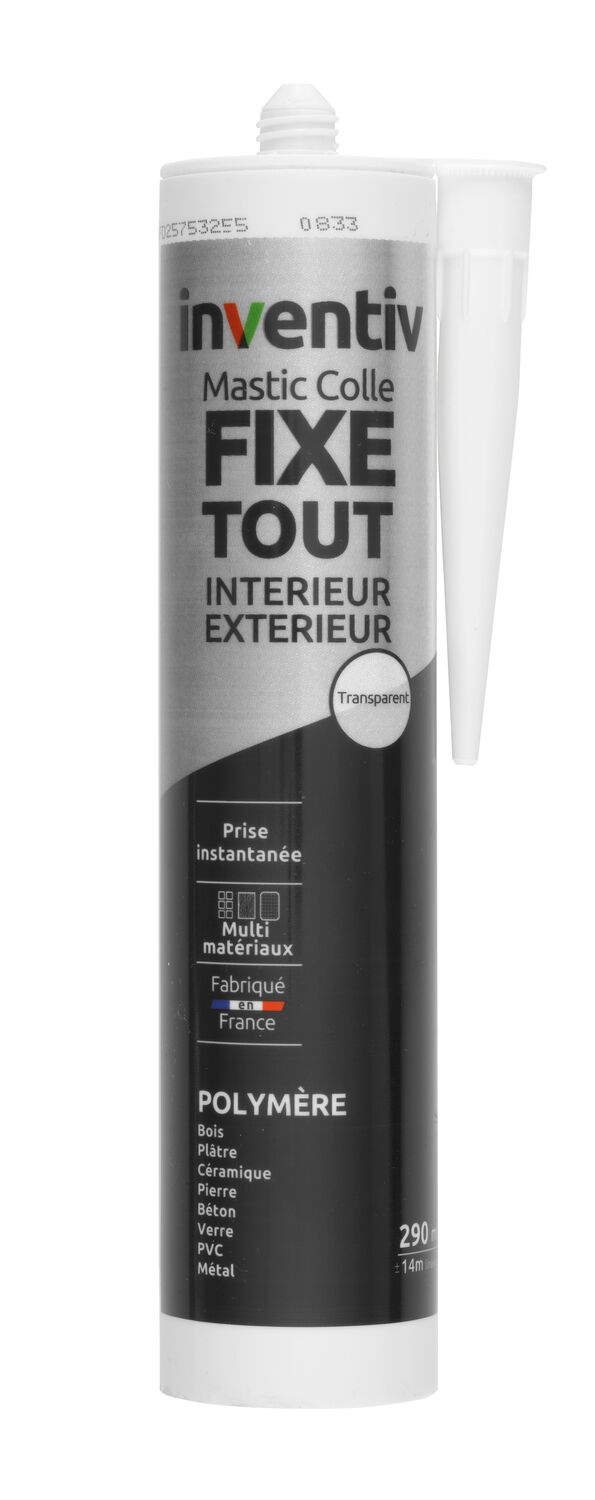 Mastic de Fixation Polymère Intérieur/Extérieur Cartouche 290ml - INVENTIV