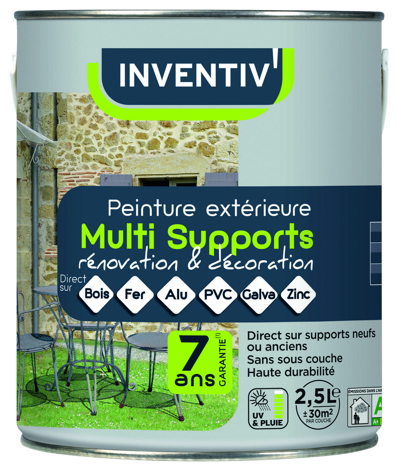 Peinture extérieure multi gris anthracite satin 2,5 L - INVENTIV