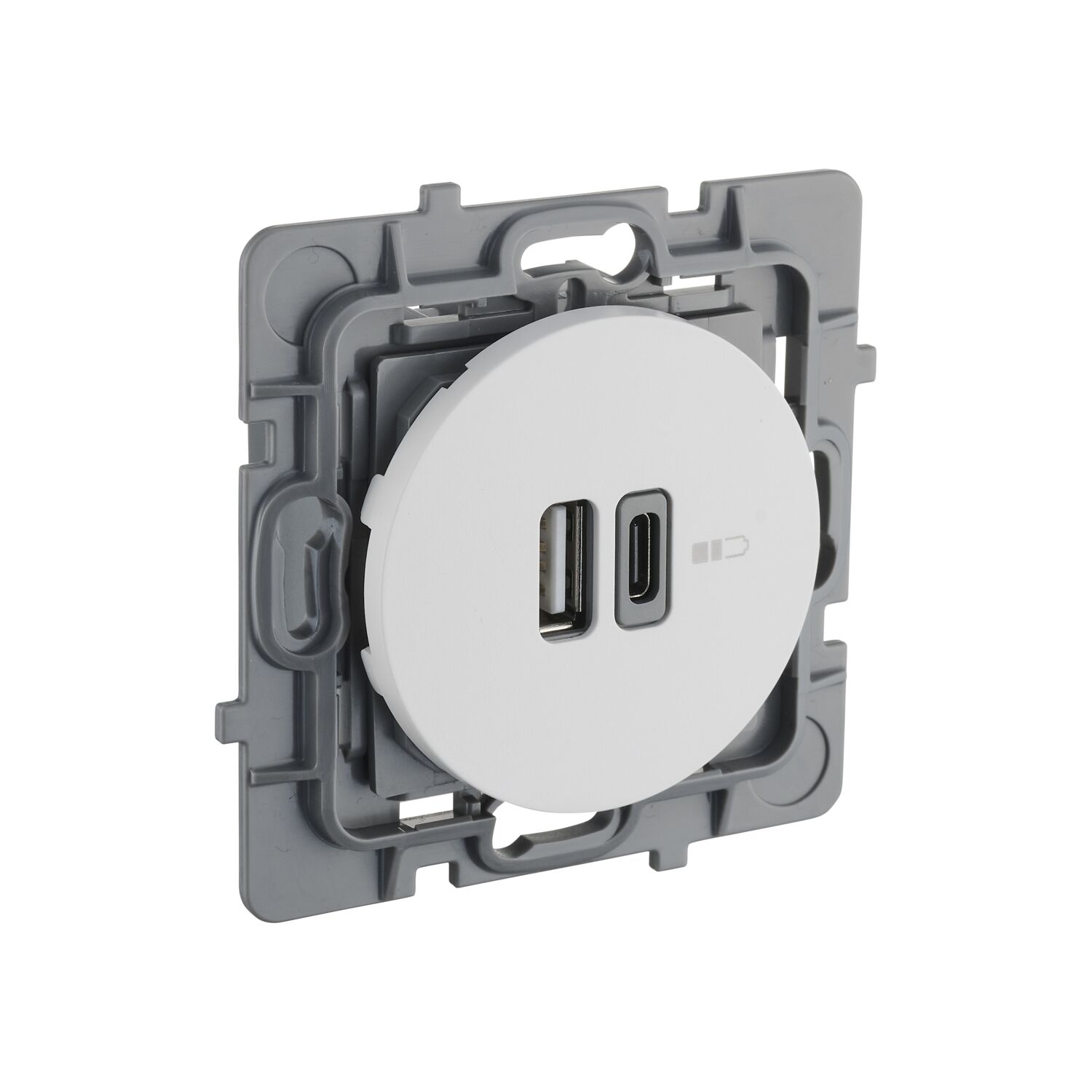 Prise USB A+C Eclipse blanc - INVENTIV