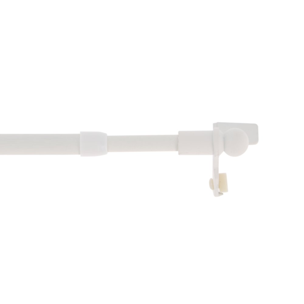 Barre à rideaux extensible Boule Blanc Mat Ø9mm 40-65cm - INVENTIV 