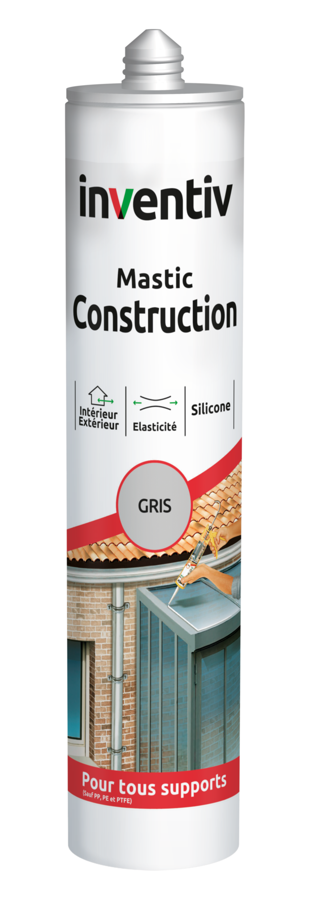 Mastic Construction Gris 300ml - INVENTIV