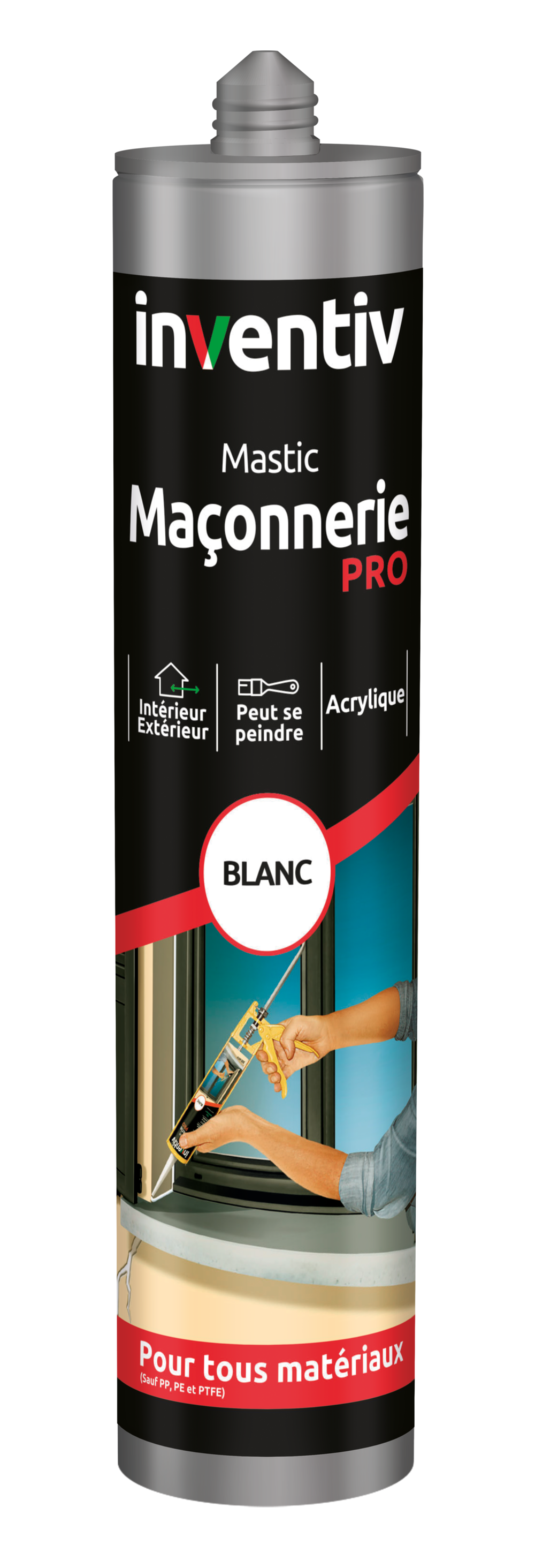 Mastic Maçonnerie Pro Blanc 300ml - INVENTIV