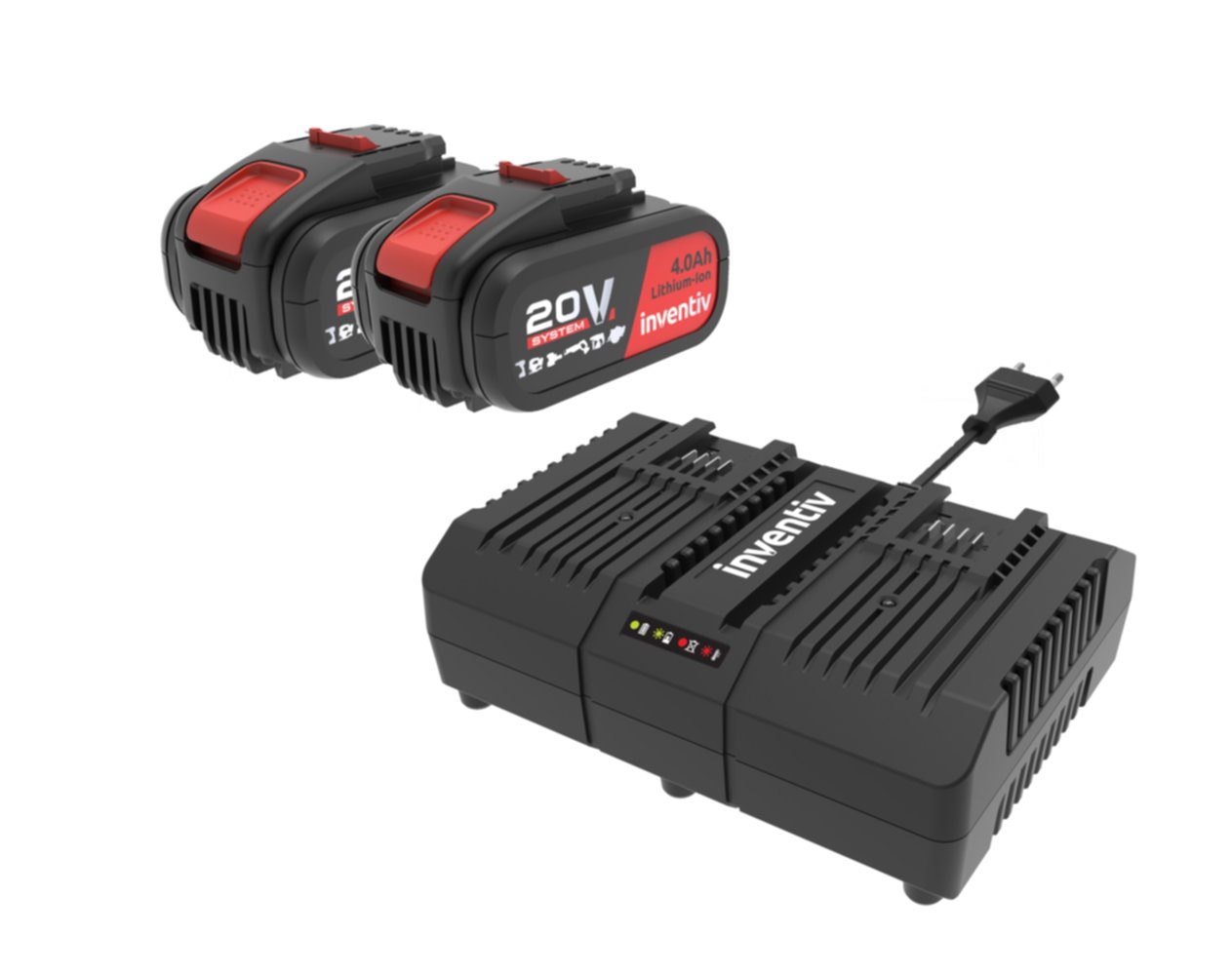 Batterie 20V 4Ah avec chargeur double - INVENTIV