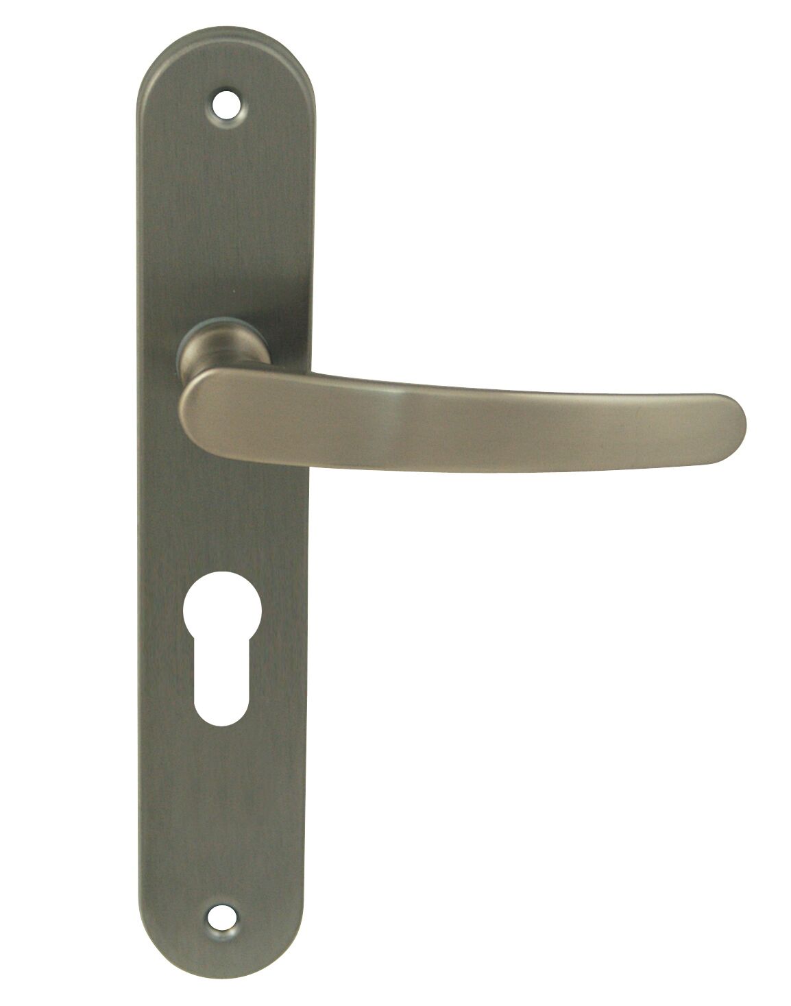 2 poignées de porte Abel entraxe 195 cylindre alu/acier noir mat - INVENTIV