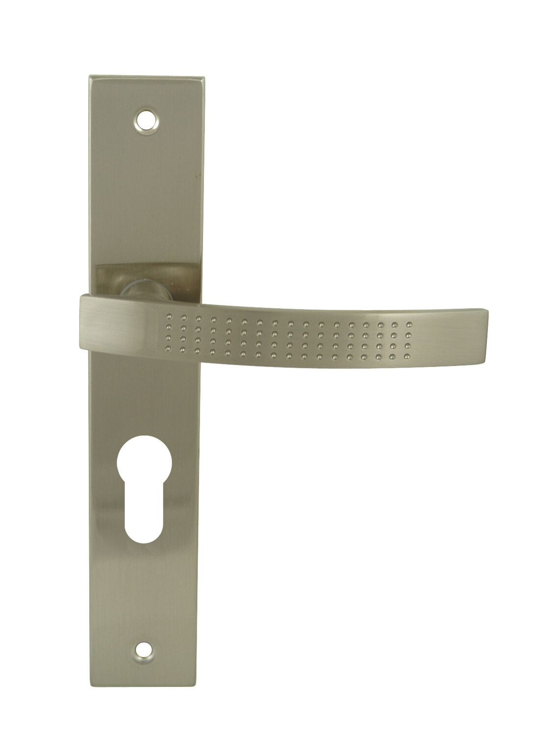 2 poignées de porte Oddie entraxe 165 clé alu/acier nickel mat - INVENTIV