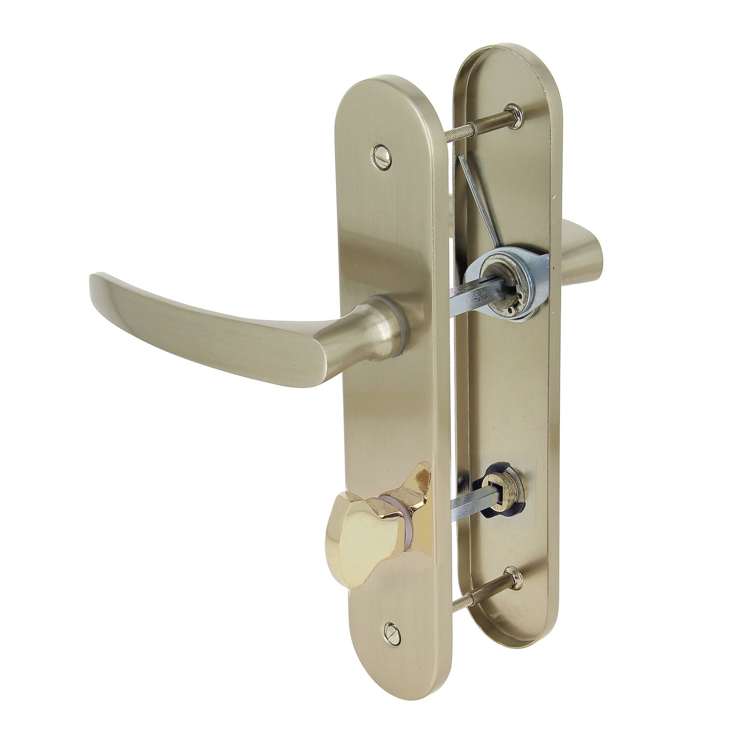 2 poignées de porte Raph entraxe 165 conda alu/acier nickel mat - INVENTIV