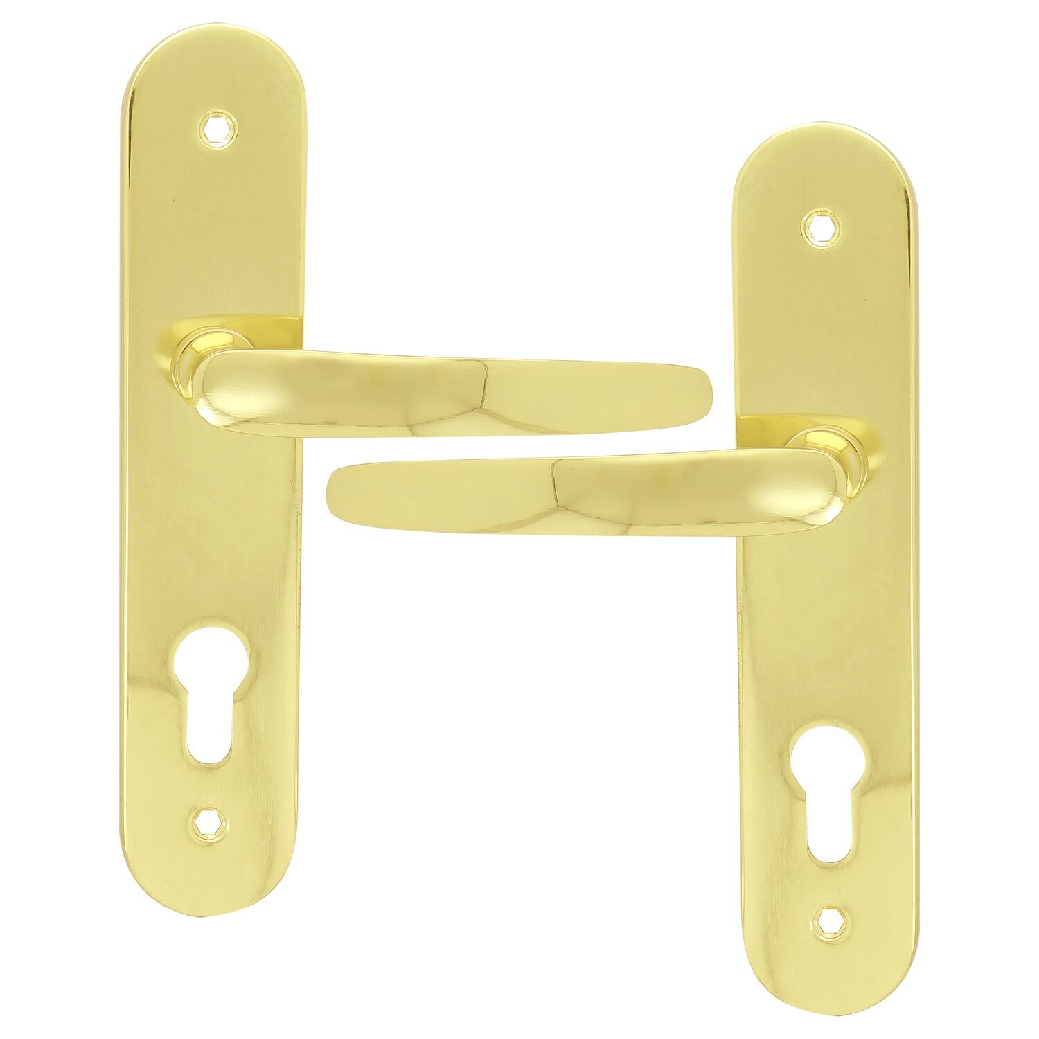 2 poignées de porte Raph entraxe 165 cylindre alu/acier nickel mat - INVENTIV