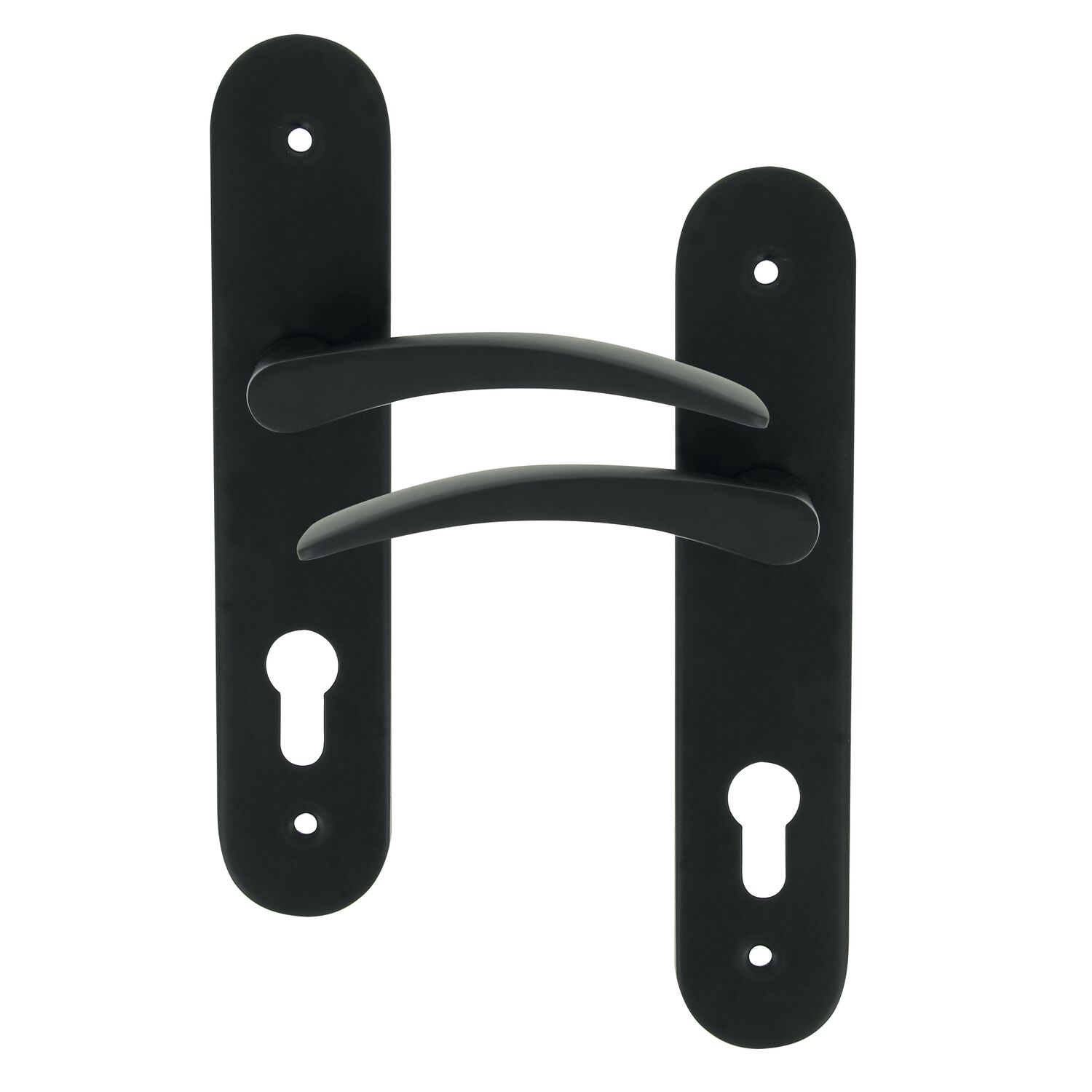 2 poignées de porte Tani entraxe 165 cylindre alu/acier noir mat - INVENTIV