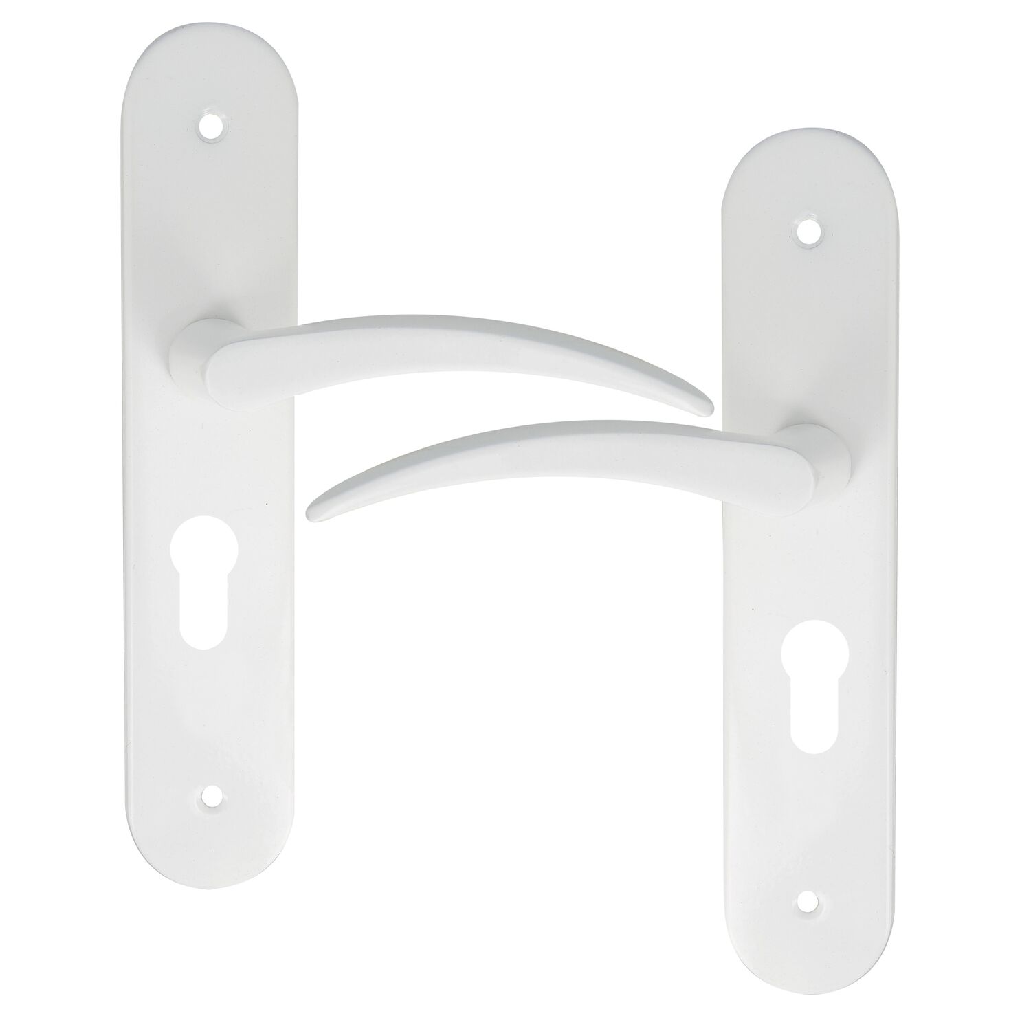 2 poignées de porte Tani entraxe 165 cylindre aluminium blanc - INVENTIV