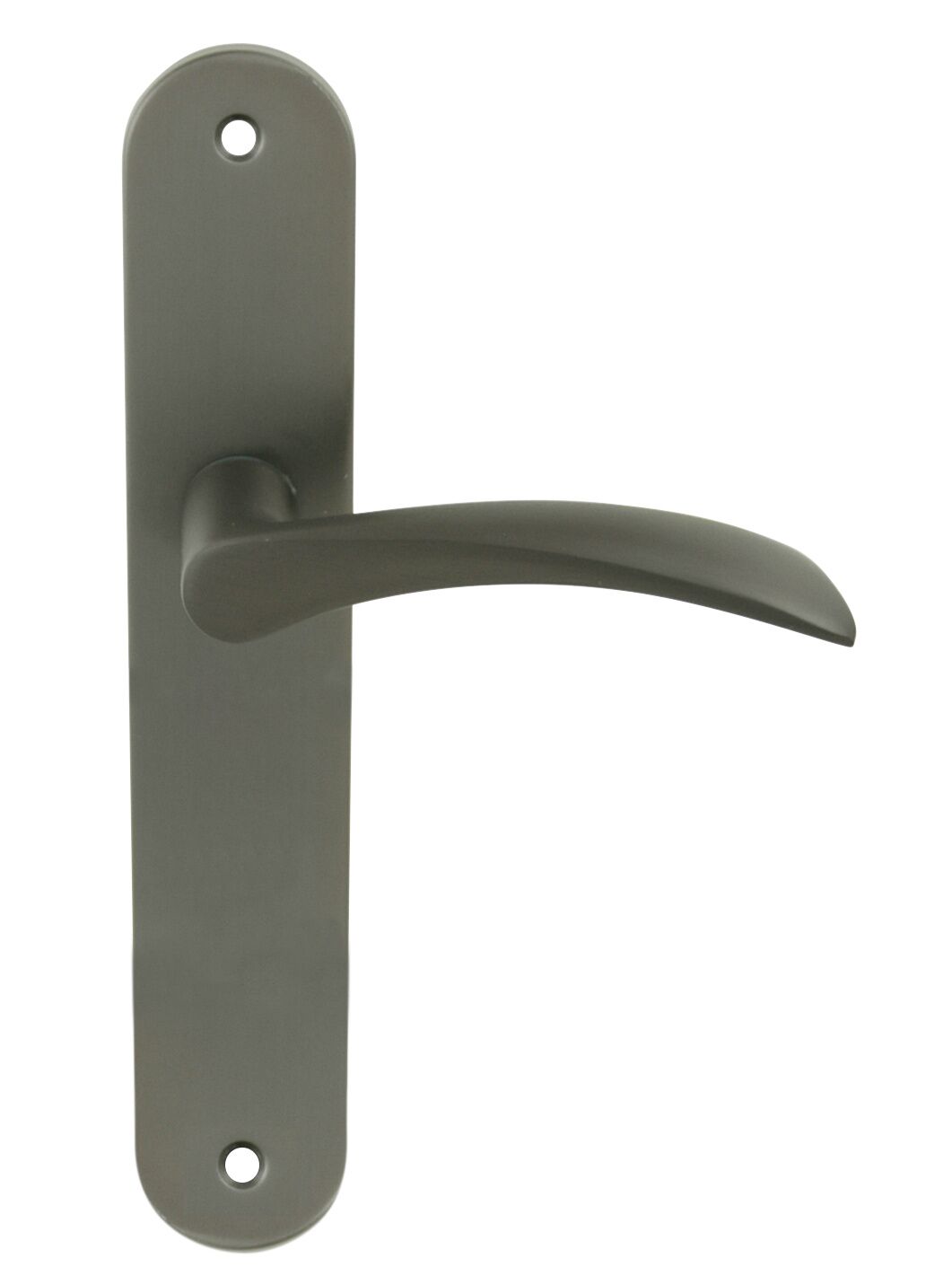 2 poignées de porte Tani entraxe 165 sans trou alu/acier gris foncé - INVENTIV