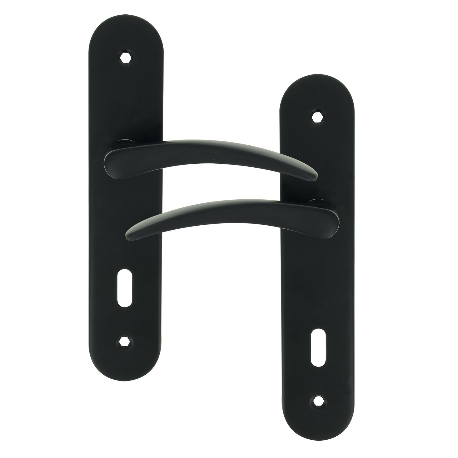 2 poignées de porte Tani entraxe 165 clé alu/acier gris foncé - INVENTIV