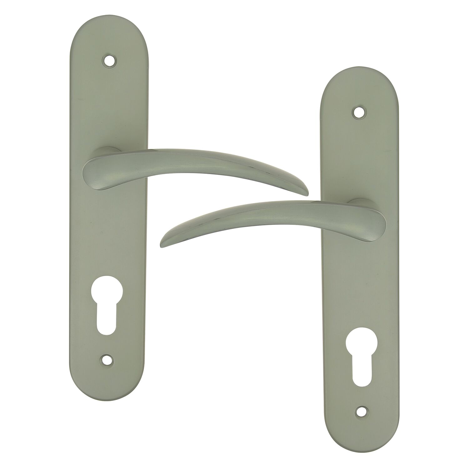2 poignées de porte Tani entraxe 165 cylindre aluminium finition inox - INVENTIV