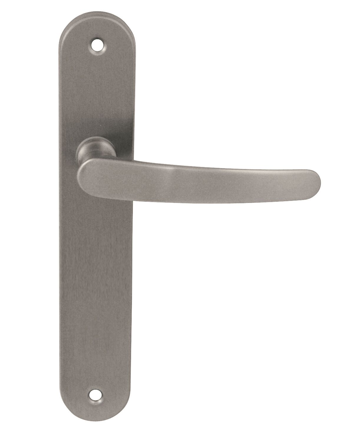 2 poignées de porte Abel entraxe 195 sans trou alu/acier nickel mat - INVENTIV