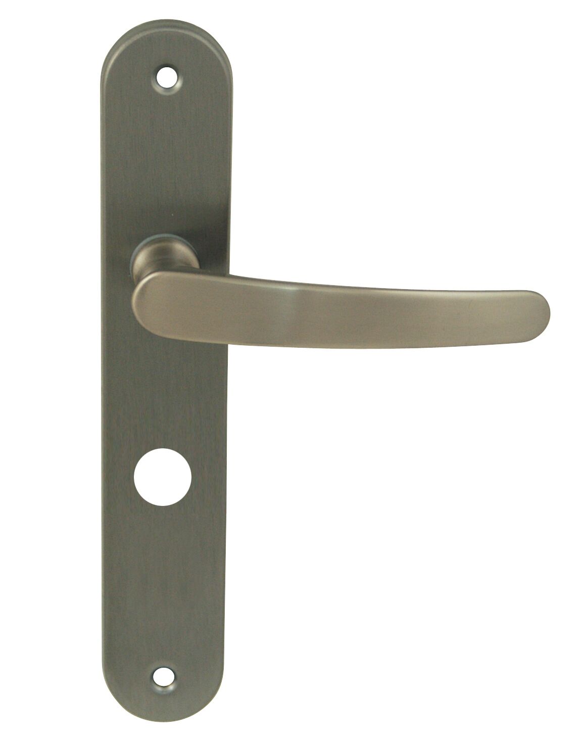 2 poignées de porte Abel entraxe 195 conda alu/acier nickel mat - INVENTIV
