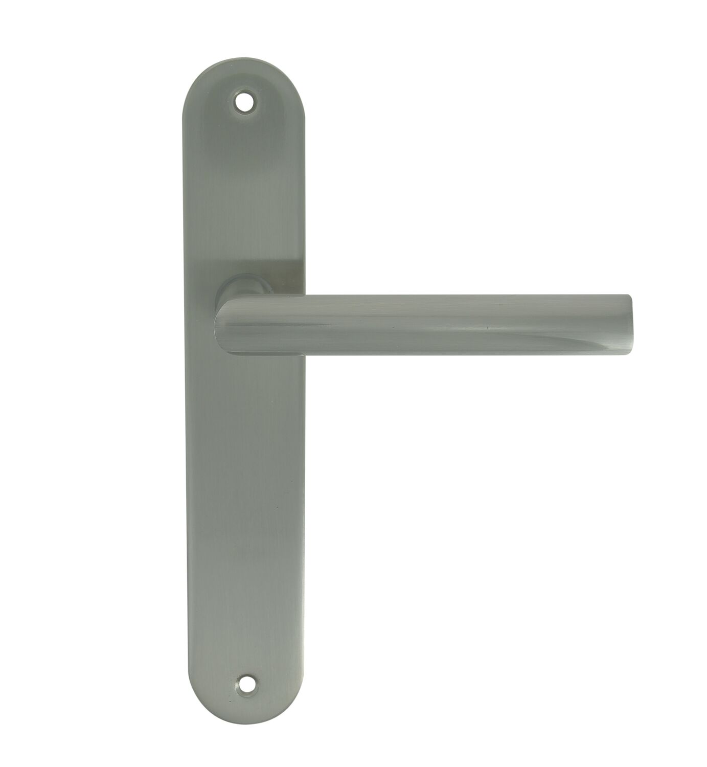 2 poignées de porte Ally entraxe 195 sans trou alu/acier nickel mat - INVENTIV