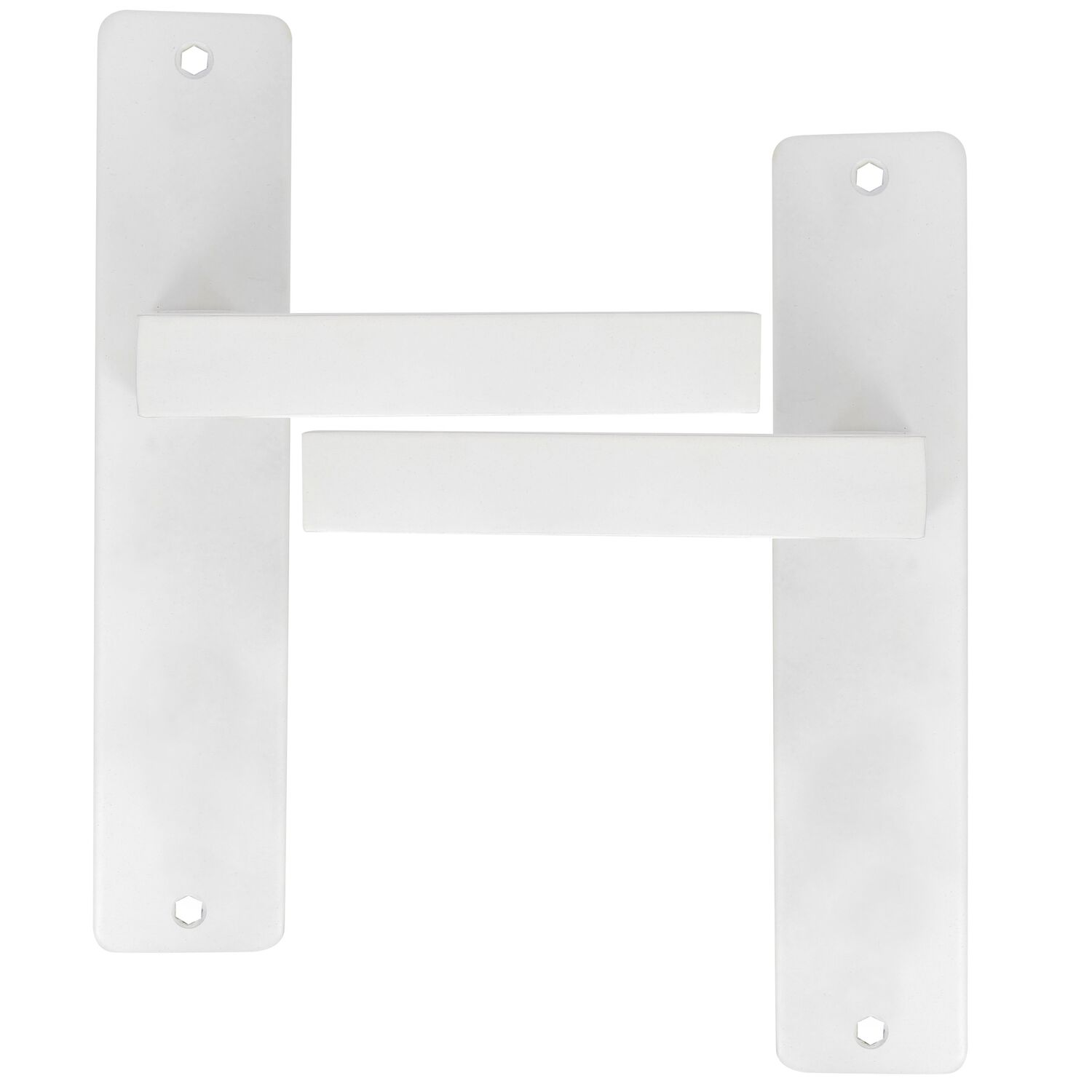 2 poignées de porte Béa entraxe 195 sans trou aluminium blanc mat - INVENTIV