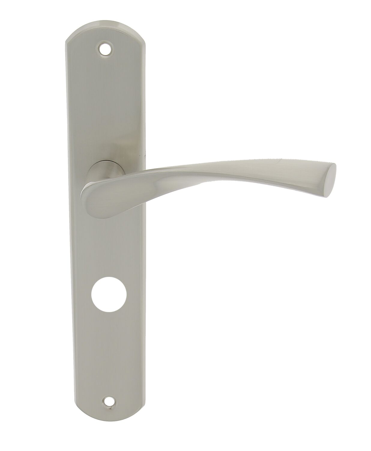 2 poignées de porte Leon entraxe 195 conda alu/acier nickel mat - INVENTIV