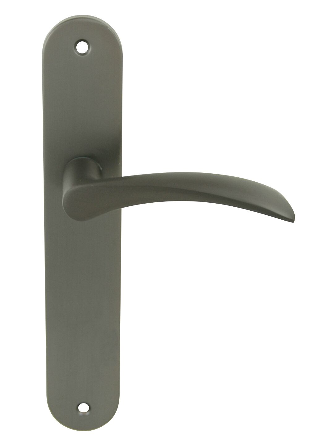 2 poignées de porte Romy entraxe 195 sans trou alu/acier gris foncé - INVENTIV