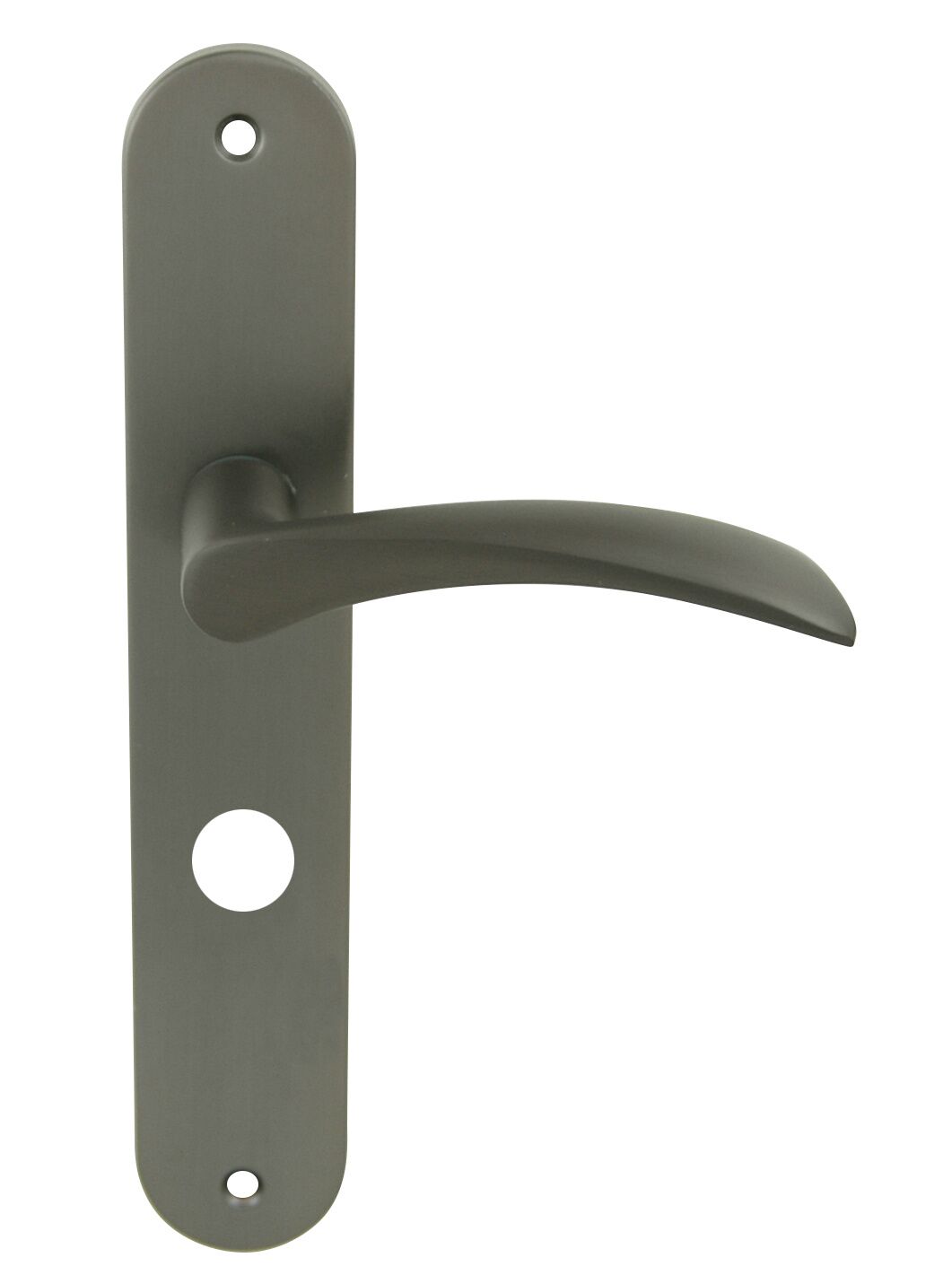 2 poignées de porte Romy entraxe 195 conda alu/acier gris foncé - INVENTIV