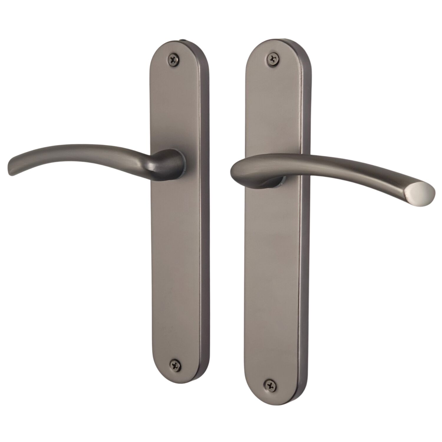 Poignée de porte Côme entraxe 195 bec de cane ocre alu - INVENTIV