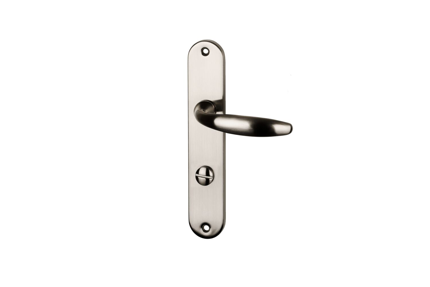 Poignée de porte Pablo entraxe 195 condamnation nickel alu  - INVENTIV