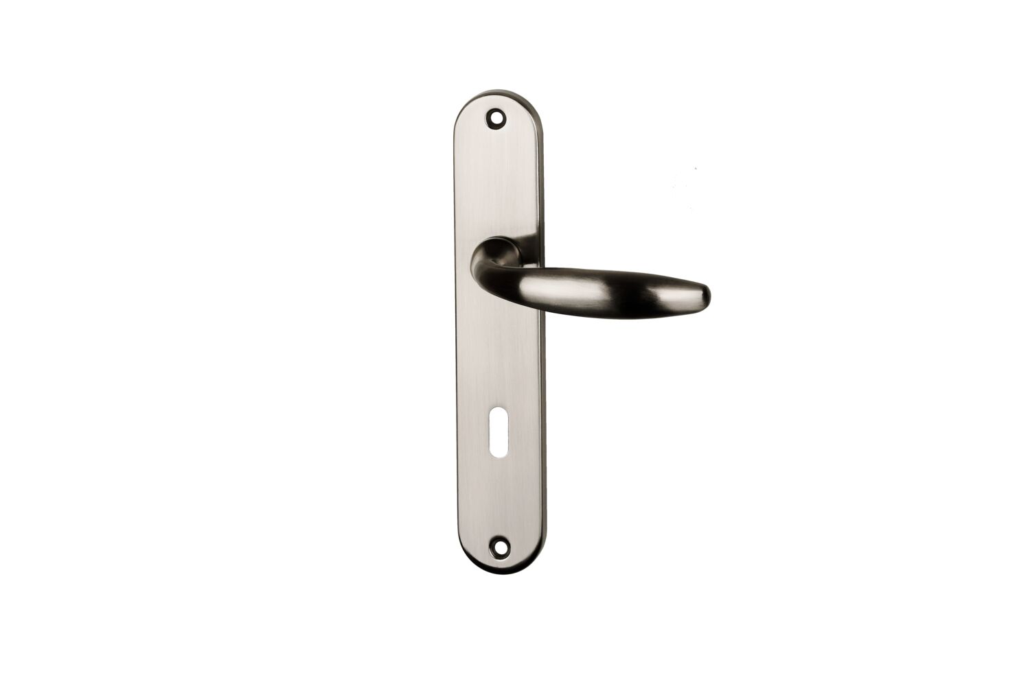 Poignée de porte Pablo entraxe 195 clé nickel alu  - INVENTIV