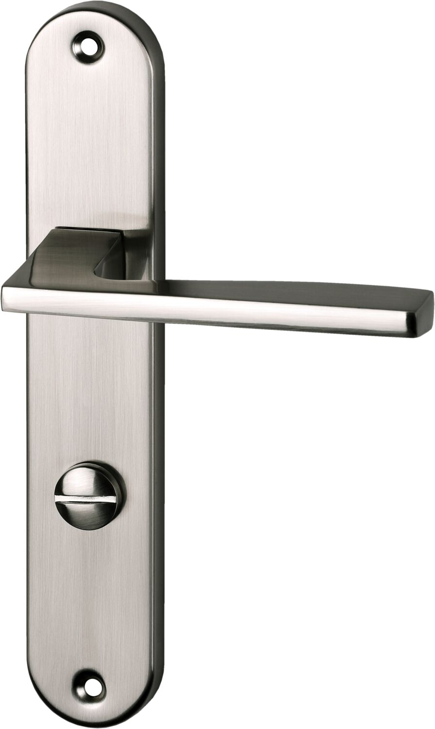 Poignée de porte Val entraxe 195 condamnation nickel alu  - INVENTIV