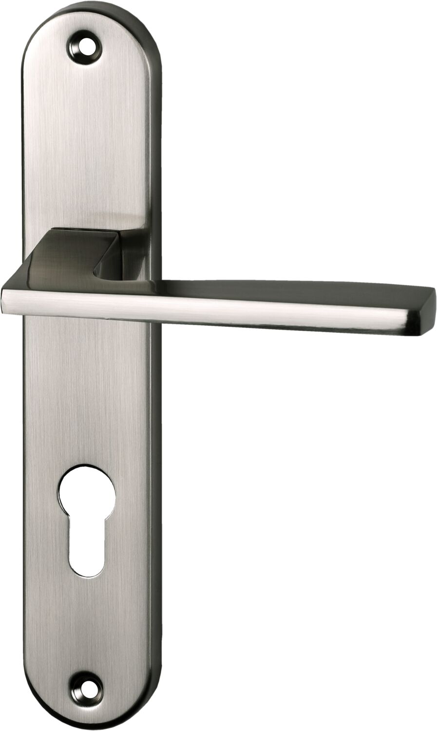 Poignée de porte extérieure Val entraxe 195 cylindre nickel alu  - INVENTIV
