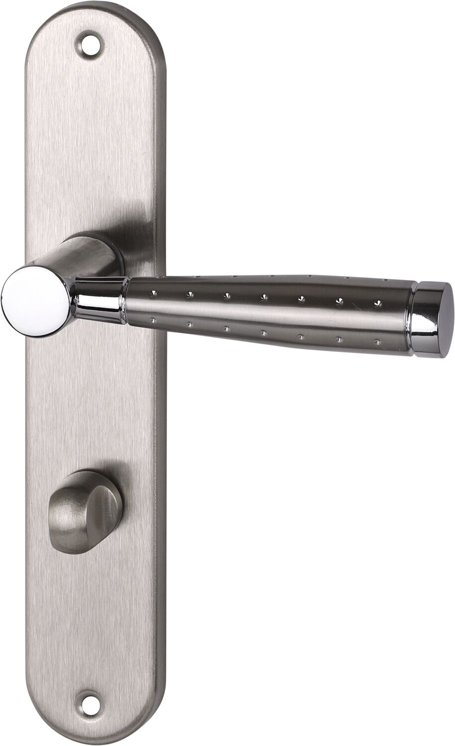 Poignée de porte Elio entraxe 195 condamnation nickel alu  - INVENTIV