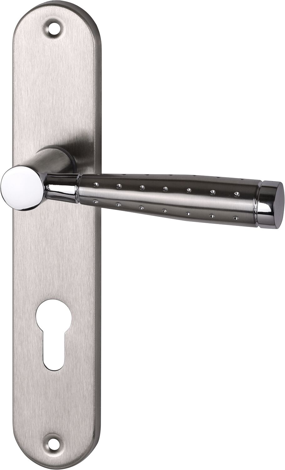 Poignée de porte extérieure Elio entraxe 195 cylindre nickel alu  - INVENTIV